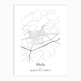 Mula,Spain Minimalist Map Art Print