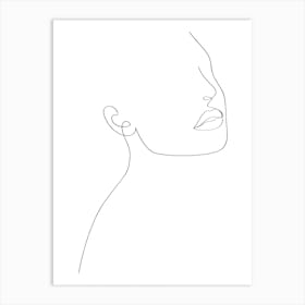 Portrait Of A Woman Line art Art Print