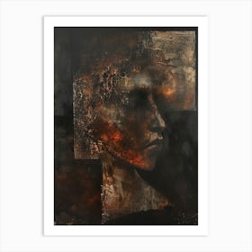 Abstract Painting, Acrylic On Canvas, Brown Color Art Print