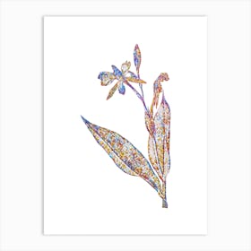 Stained Glass Bandana of the Everglades Mosaic Botanical Illustration on White n.0156 Art Print