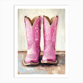 Pink Cowboy Boots 12 Art Print