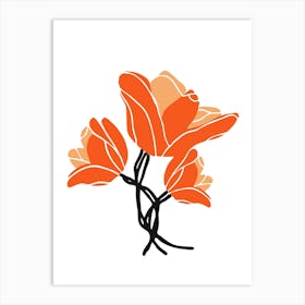 Orange Flowers Art Print