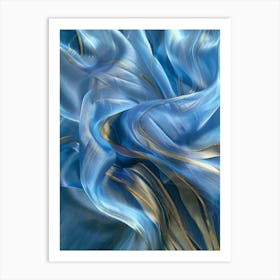 Abstract - Blue And Gold 1 Art Print