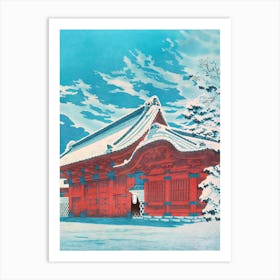 Kaonashi and the red gates - Ukiyo-e Art Print