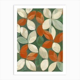 Leaves In Green And Orange Art Print