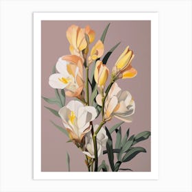 Freesia 4 Flower Painting Art Print