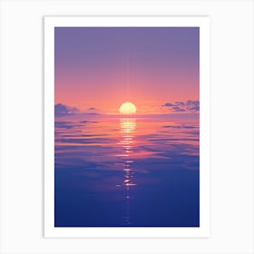 Sunset Over The Ocean 2 Art Print