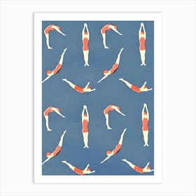 Acrobatics swimming Art Print