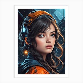 Futuristic Girl 1 Art Print