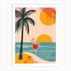 Tropical Drink At The Beach Art Print