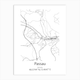 Passau,Germany Minimalist Map Art Print