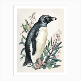 Adlie Penguin King George Island Vintage Botanical Painting 4 Art Print