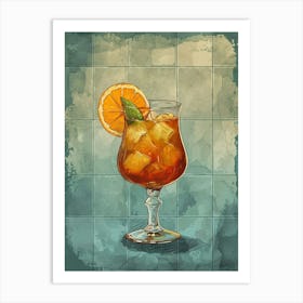 Rum Cocktail Watercolour Art Print