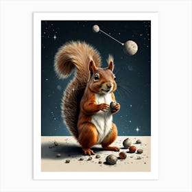 Squirrel In Space Art Print