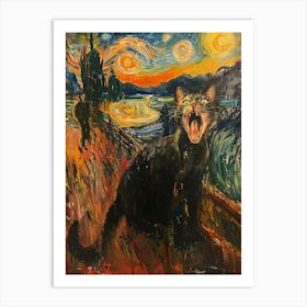 Fantastic Cat Screaming 7 Art Print