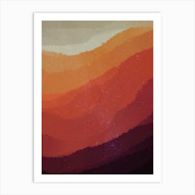 Minimal art abstract watercolor painting of evening sky light Art Print