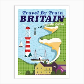 Travel By Train Britain Art Print