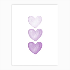 Violet Hearts Art Print