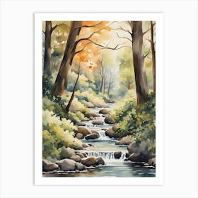 Stream In The Woods Art Print