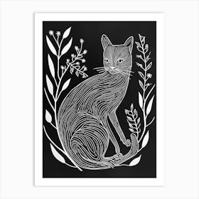 Bombay Cat Minimalist Illustration 1 Art Print