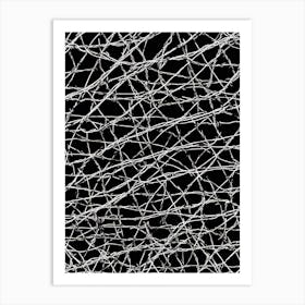 Wires On A Black Background Art Print