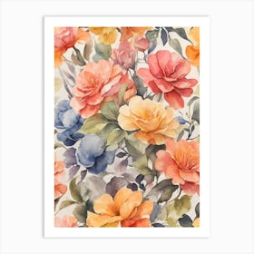 Watercolor Roses 2 Art Print