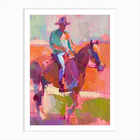 Neon Cowboy Painting 2 Art Print