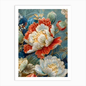 Chinese Embroidered Fabric Art Print