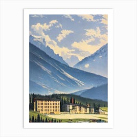 Bormio, Italy Ski Resort Vintage Landscape 1 Skiing Poster Art Print