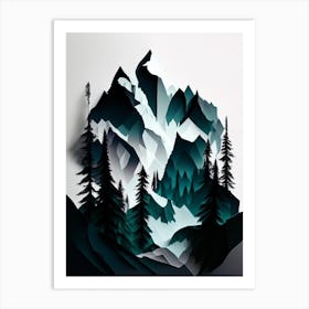 Triglav National Park Slovenia Cut Out Paper Art Print