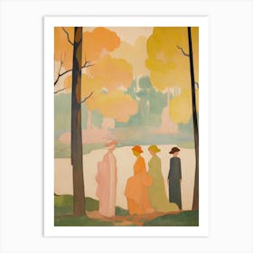 Three Women In The Woods Art Print