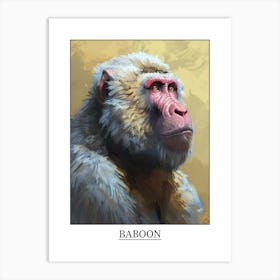 Baboon Precisionist Illustration 4 Poster Art Print
