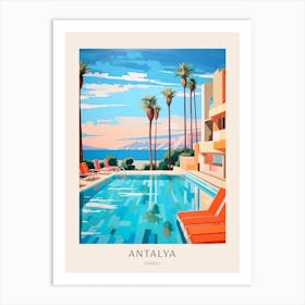 Antalya, Turkey 4 Midcentury Modern Pool Poster Art Print