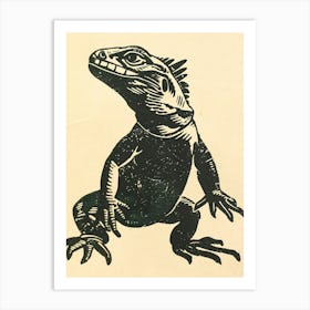 Iguana Bold Block 5 Art Print