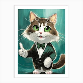 Cat In Tuxedo 1 Art Print