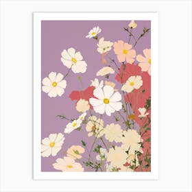 Cosmos Flower Big Bold Illustration 2 Art Print