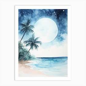 Watercolour Of White Beach   Boracay Philippines 2 Art Print