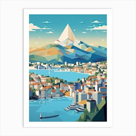 Geneva, Switzerland, Geometric Illustration 2 Art Print