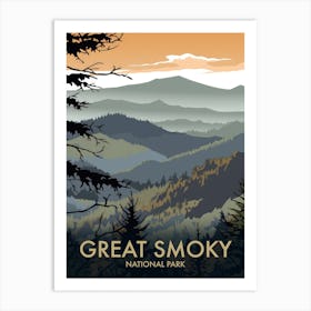 Great Smoky National Park Vintage Travel Poster 12 Art Print