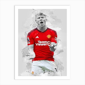 Rasmus Hojlund Manchester Drawing Art Print