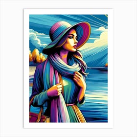 Woman In A Hat 4 Art Print