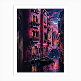 Venice At Night Art Print