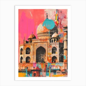 Delhi   Retro Collage Style 3 Art Print