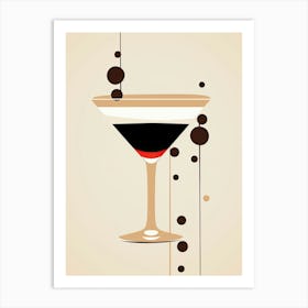 Mid Century Modern White Russian Floral Infusion Cocktail 1 Art Print