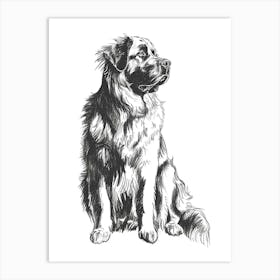 Leonberger Dog Line Sketch 2 Art Print
