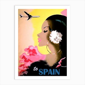 Spain, Vintage Airline Poster Art Print