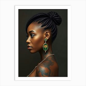 Black Woman With Braids 1 Art Print