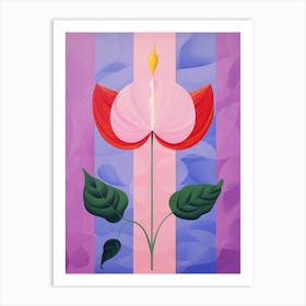 Fuchsia 2 Hilma Af Klint Inspired Pastel Flower Painting Art Print