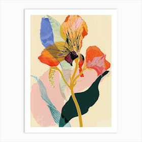 Colourful Flower Illustration Impatiens 4 Art Print