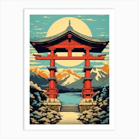 Itsukushima Shrine, Japan Vintage Travel Art 3 Art Print